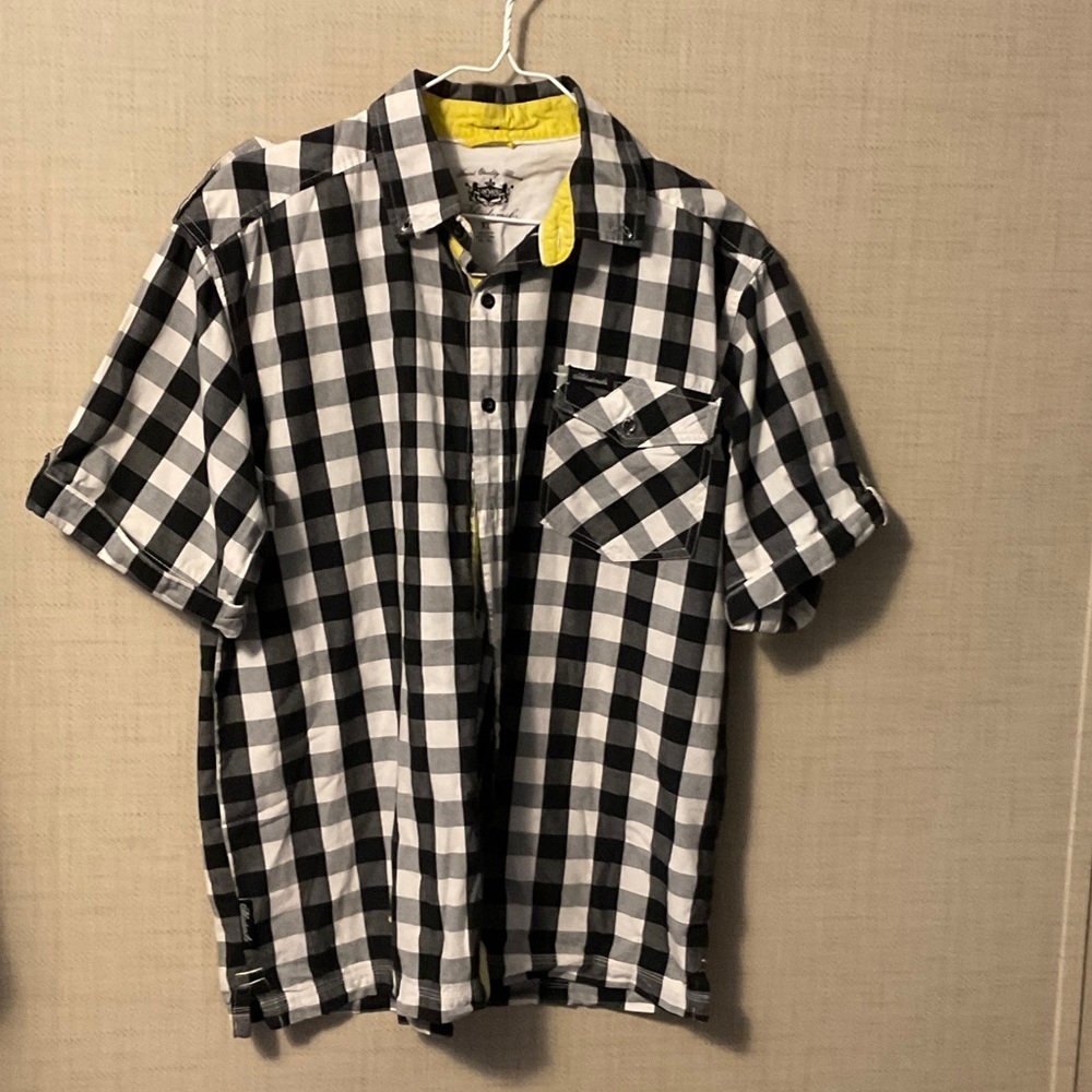 Akademiks Black and White Checkered Shirt